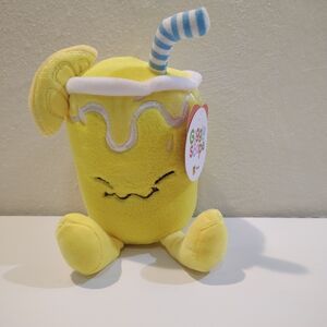 New! Giggle Scape Lemonade Drink Yellow Plush With Straw-CUTE!